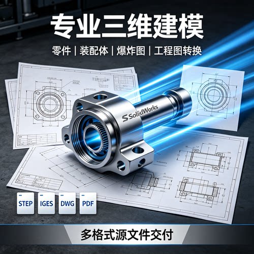 非标机械设计代画CAD图纸SW三维建模钣金夹具机构工程图代做