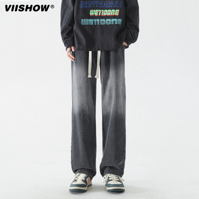 VIISHOW美式宽松直筒牛仔裤