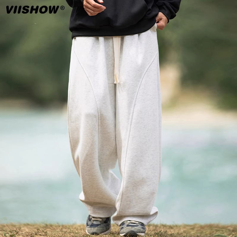 VIISHOW工装裤子男2024年春季阔腿直筒裤潮牌宽松百搭男休闲长裤