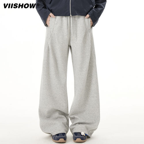 VIISHOW休闲裤男2025秋冬季新款重磅垂感运动卫裤男阔腿休闲裤子