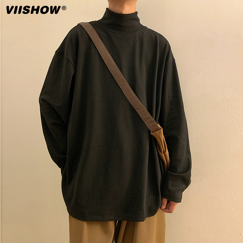 VISHOW德绒卫衣男2025新款秋冬季半高领上衣内搭保暖打底衫上衣