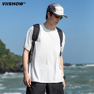 viishowcityboy运动速干薄款 宽松休闲纯色圆领 t恤短袖 男2025夏季