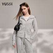 春季 春装 连帽卫衣外套女显瘦长裤 灰色休闲运动套装 2026新款 YUSSI