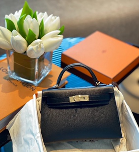 凯莉包二代新款真皮mini手提包质感斜挎女包掌纹牛皮高级铂金小包