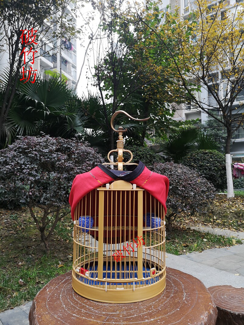 成都手工竹子精品画眉鸟笼 笼爪贴画眉笼 全套包邮川笼画眉鸟笼