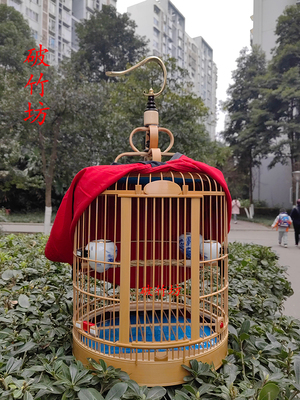 四川成都手工老竹画眉笼子 贴青笼 全套包邮 川笼画眉鸟笼