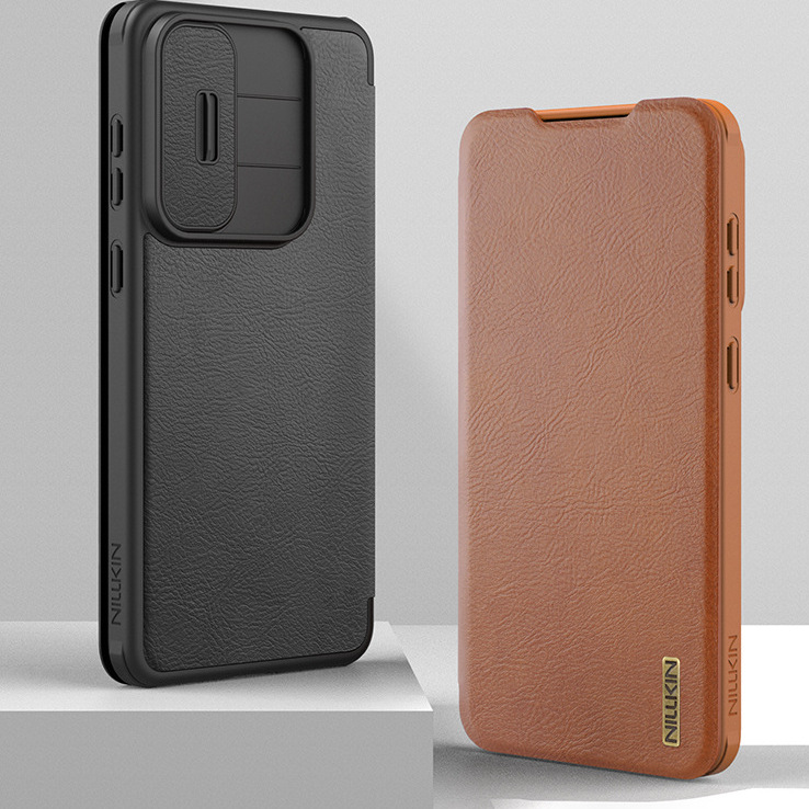 for Samsung Galaxy S25 Edge Case Leather NILLKIN适用三星S25 EDGE手机镜头推盖保护壳翻盖保护皮套25edge