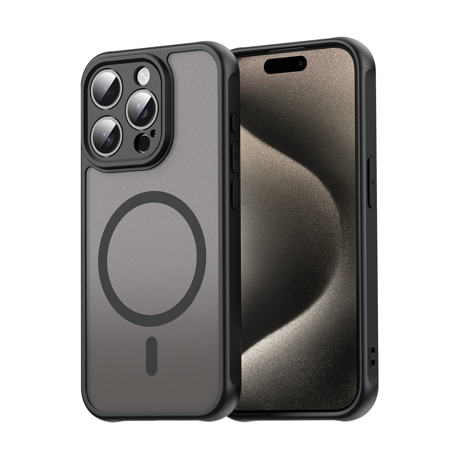 for iPhone 15 Pro Max Case Magnetic Hot 适用苹果15保护套iPhone15Pro手机壳15proMAX凡盾全包PC加TPU磨砂