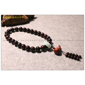 有福气 印度小叶紫檀1.8cm葫芦手持27颗翡翠跑环无胶无蜡 福禄