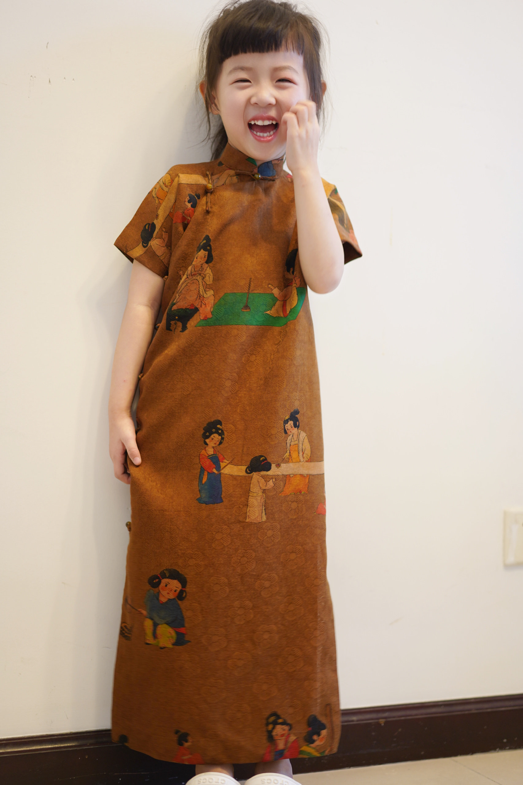 niiinin丨女童香云纱古风小唐人旗袍可爱国风唐朝仕女图短袖旗袍,童装/婴儿装/亲子装,旗袍,淘宝优惠券,粉丝福利购,淘宝优惠卷