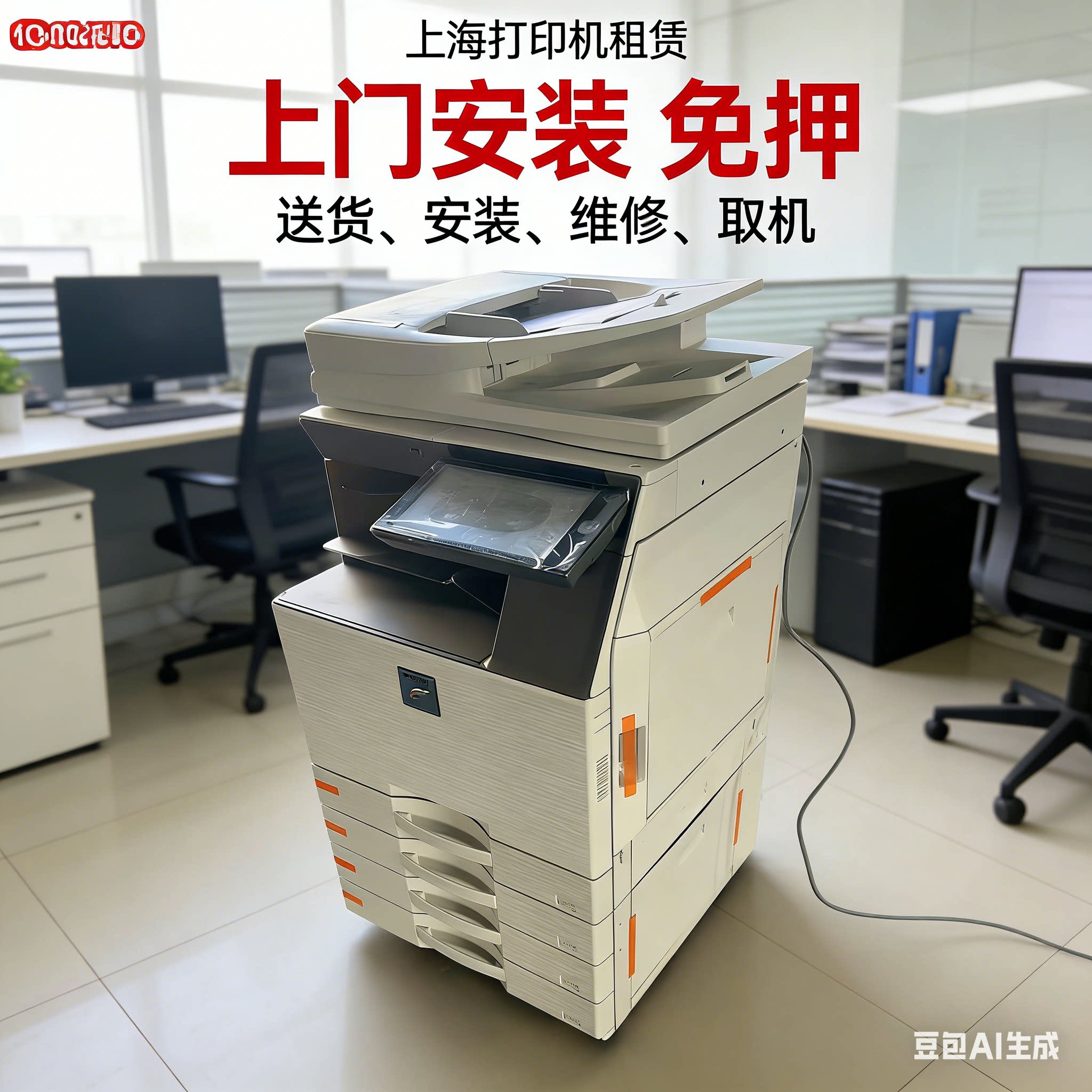 上海全城夏普打印机租赁 办公A3免押上门安装全包无隐藏收费
