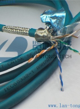 8芯pvc蓝色工业超五类双屏蔽通讯网线cat5e sf/utp 4x2x24AWG/1