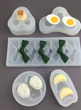 仿真食玩鸡蛋面条造型翻糖硅胶模具巧克力diy蜡烛模具