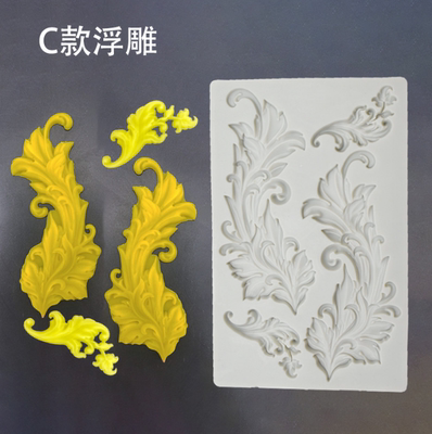 欧式浮雕花藤花边叶子硅胶模具