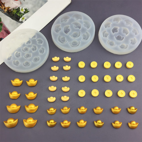 元宝铜钱中国风装饰硅胶模具