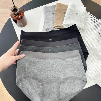 蝴蝶结简约全棉女内裤包臀无痕裸感不卷边7A抑菌纯棉加长裆