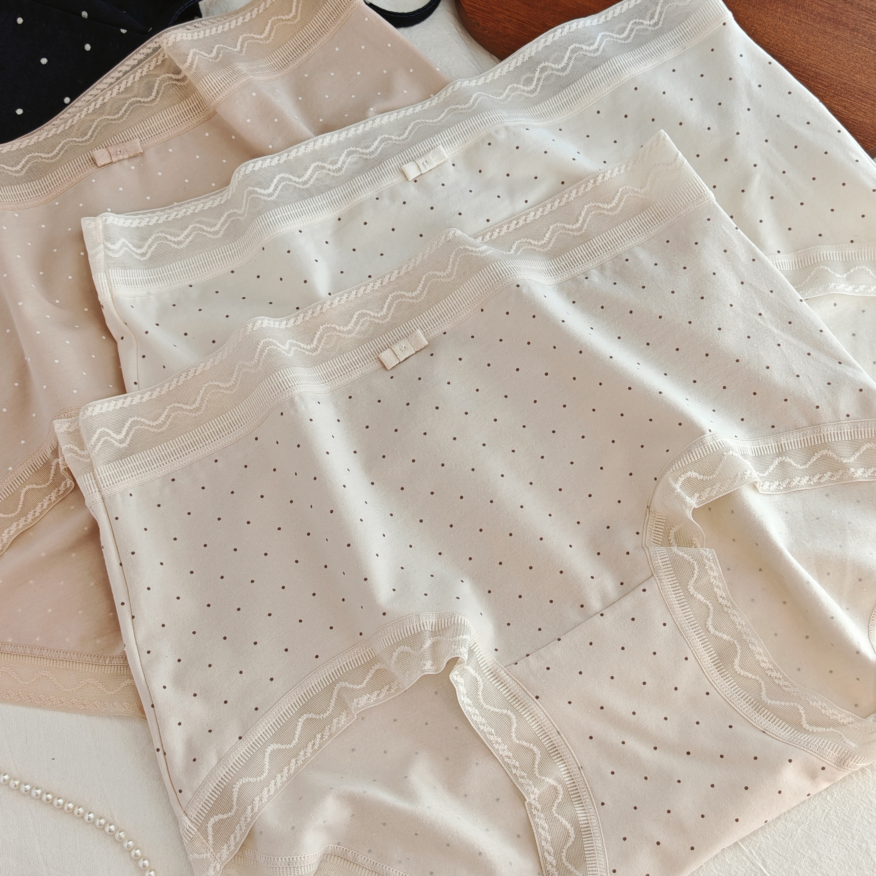 精致主义浪漫波卡尔100s长绒棉女中腰三角内裤云感亲肤棉内裤女士