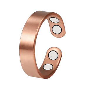 纯铜红铜戒指磁性戒指复古开口男女通用磁铁时尚珠宝礼物