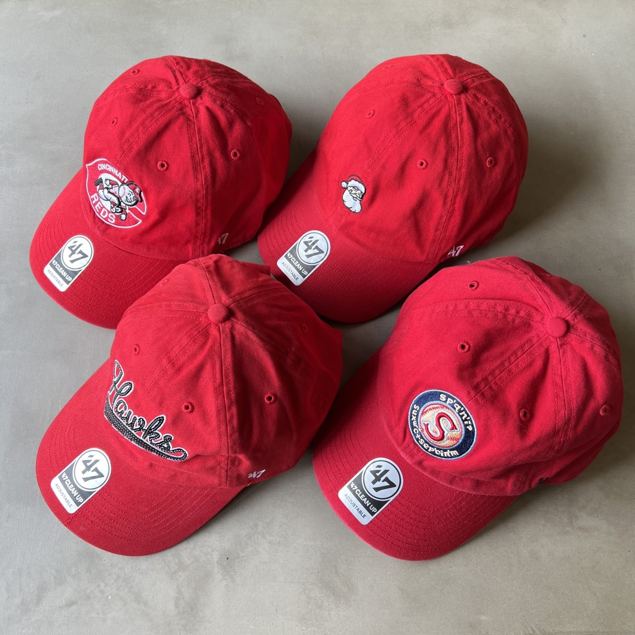 47brand棒球帽红橘系现货正品