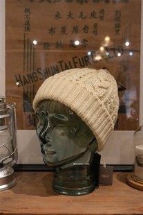 BEAMS 0026 PLUS 247 22AW英国制羊毛阿兰针织线帽冷帽38 现货