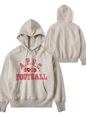 Militora114秋冬纯棉加绒加厚帽衫美式复古印花柔软舒适连帽卫衣