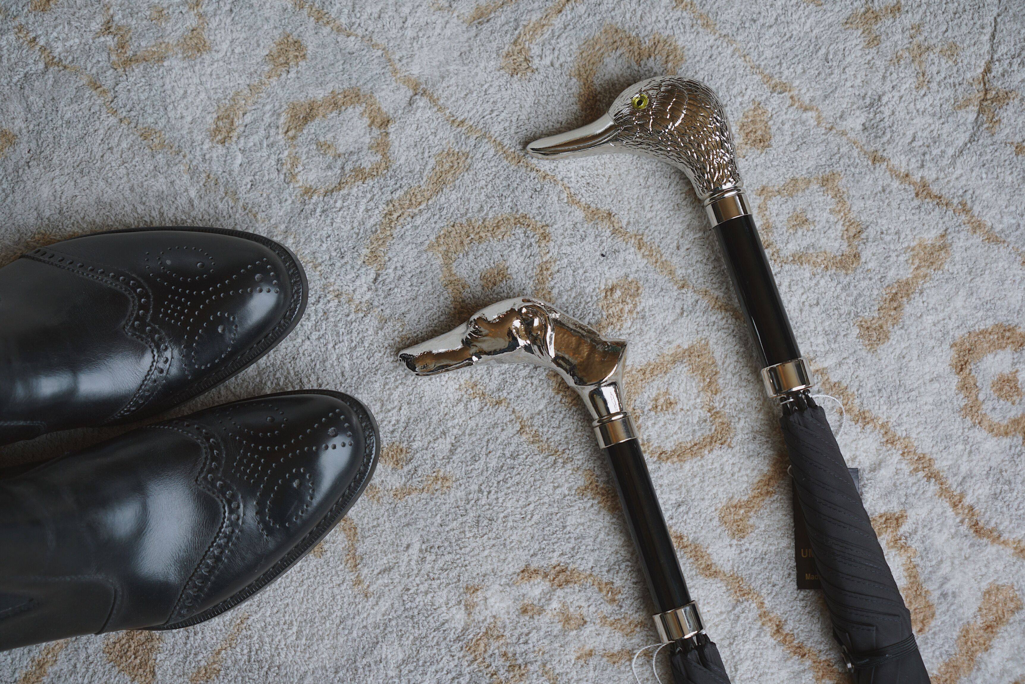 现货 fox umbrellas英国手工 银色动物头长柄绅士雨伞 gt29