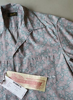 限时八折！Stevenson overall日本制有机棉古巴领短袖衬衫50S开领