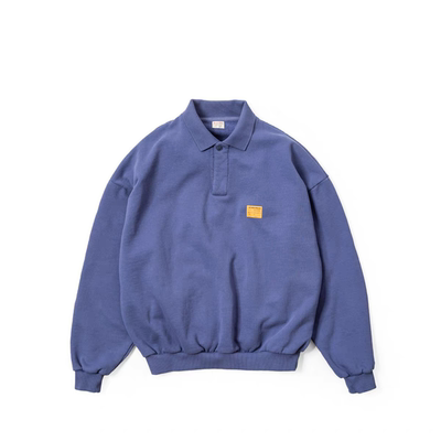 REMOCREVO polo collar sweater Polo领翻领复古男士宽松休闲卫衣