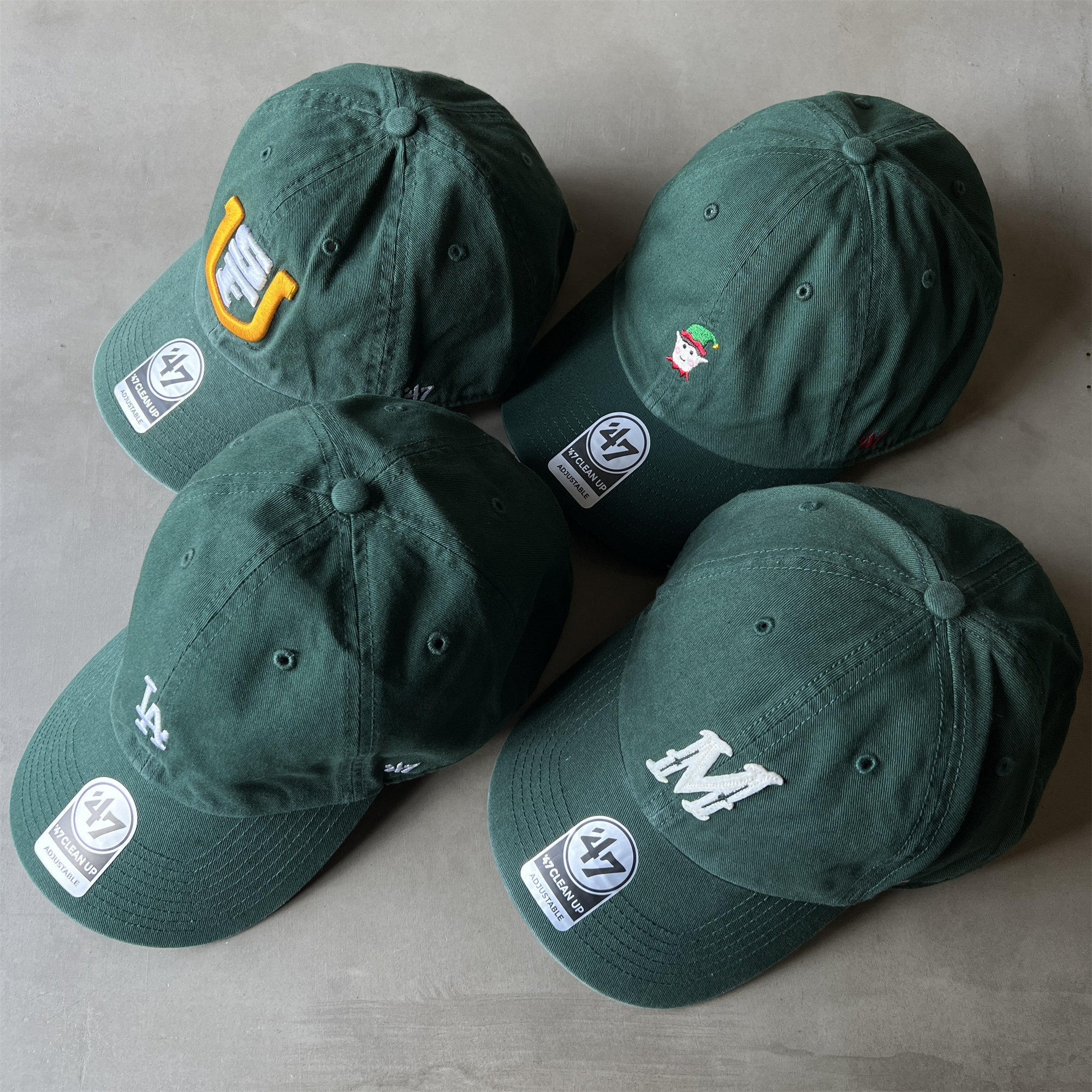 47brand鸭舌帽绿色系可调节