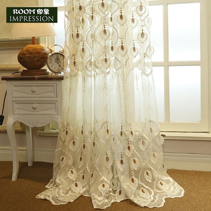 【ROOM印象】定制欧式浮雕绣花窗纱帘 白色客厅卧室阳台飘窗窗帘在类目 居家布艺, 窗帘门帘及配件, 定制窗帘中 - 来自Buy2taobao.com提供专业的淘宝代购服务