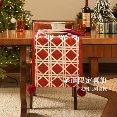 圣诞桌旗长条装饰桌布
