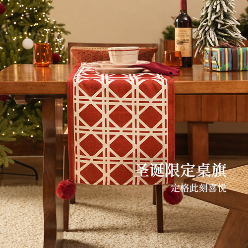 圣诞桌旗长条装饰桌布