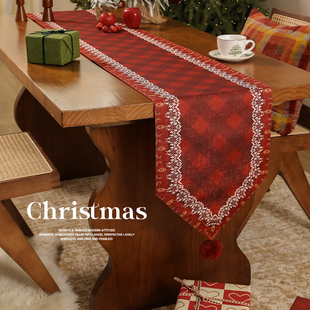 新年桌旗结婚喜庆红色婚房装 饰布置茶几电视柜氛围感餐桌布长条布