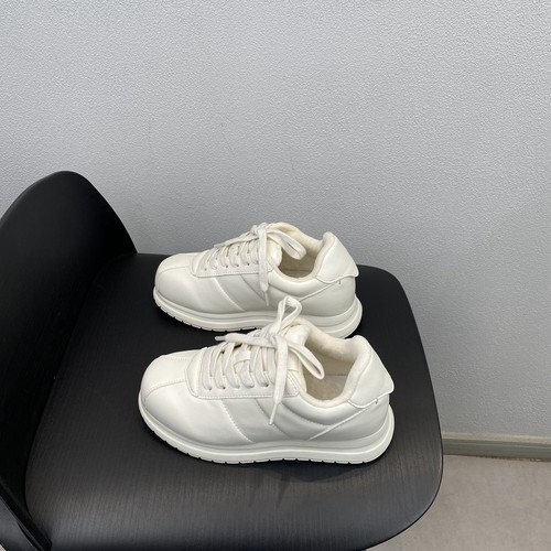 舒适百搭真皮轻便厚底系带休闲鞋