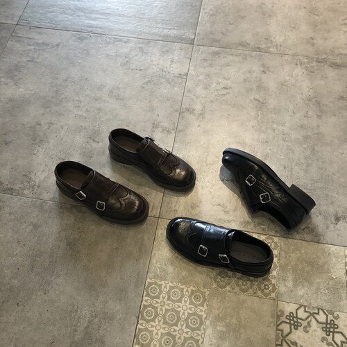 英伦真皮布洛克女鞋一脚蹬百搭
