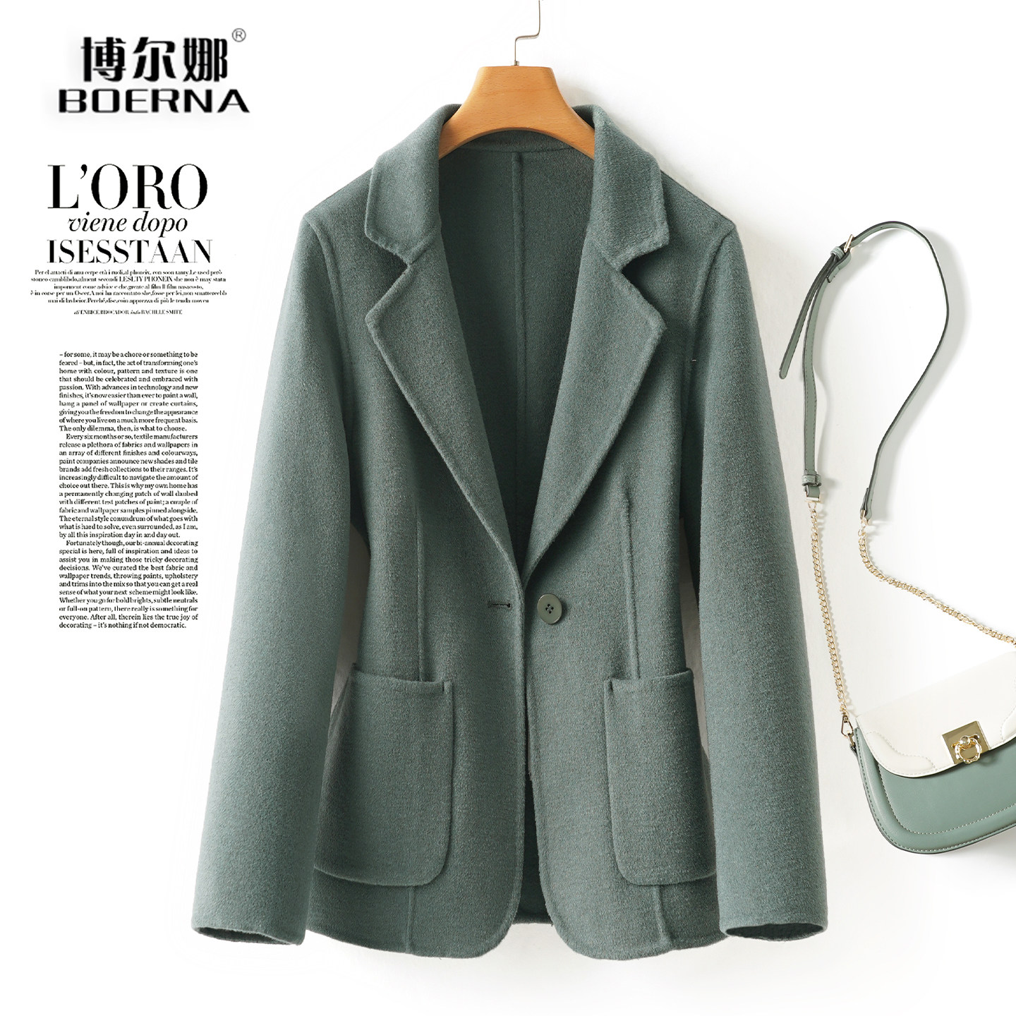 2026西服外套女士短款西装领一粒扣气质小个子2026新款羊毛呢大衣