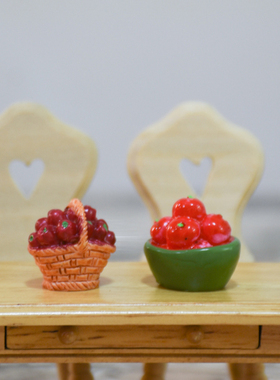 迷你仿真树脂苹果山楂配件娃娃屋