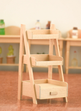 娃娃屋迷你家具模型花架木质摆件