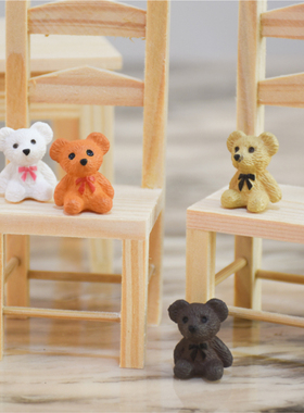 小熊袖珍模型仿真微缩创意摆件