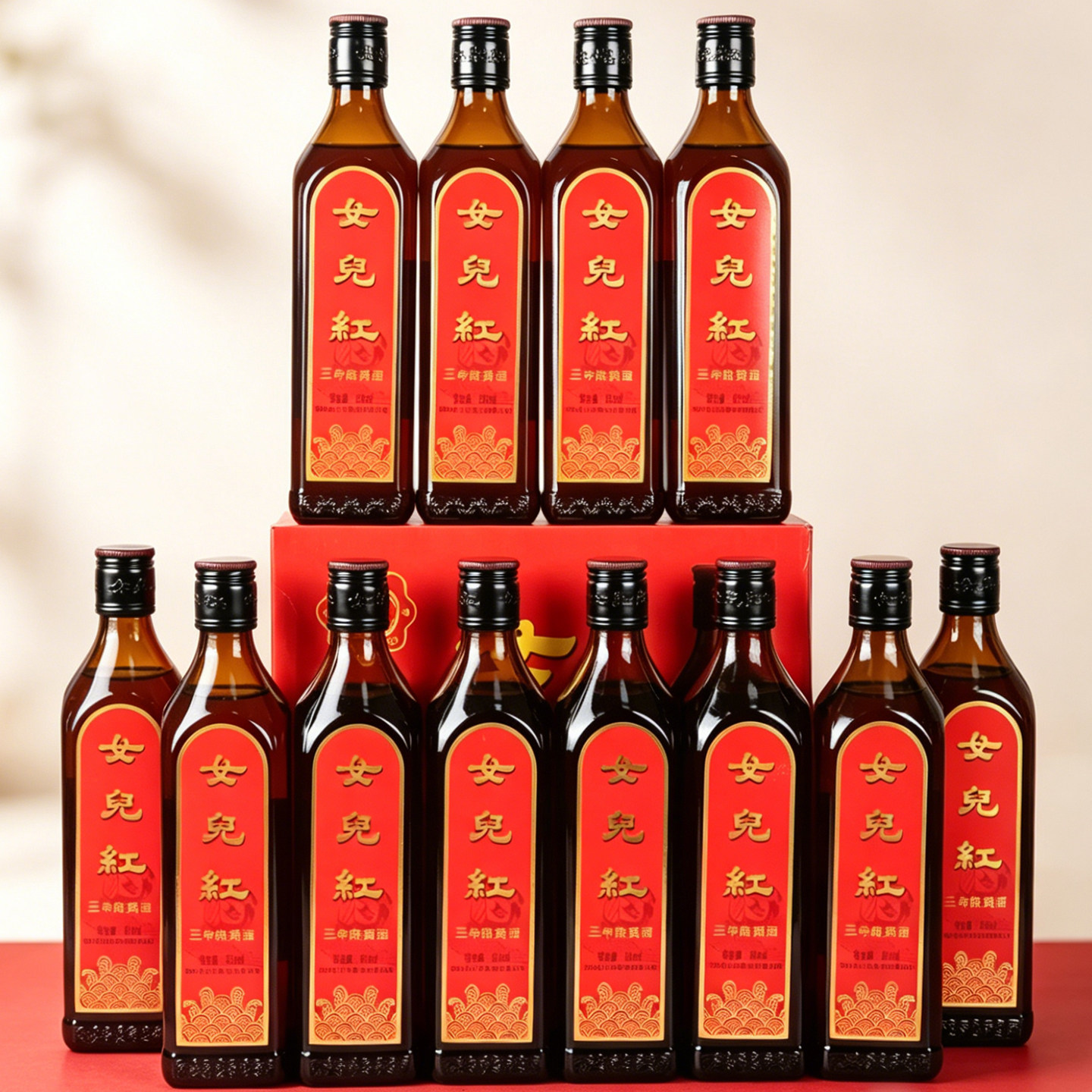 女儿红酒瓶装绍兴老酒三年陈绍兴酒黄酒整箱14度花雕酒500ml*12瓶