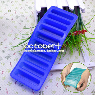 Ice Sticks Flexible Ice Trays拇指型软硅胶冰格模具制冰器10格