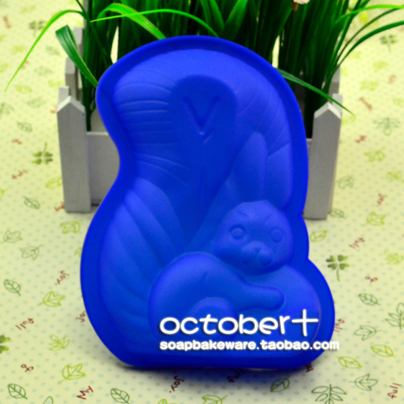 觅爱馆微波炉烤箱烘焙硅胶蛋糕模具饭团模具布丁冰格模具小松鼠