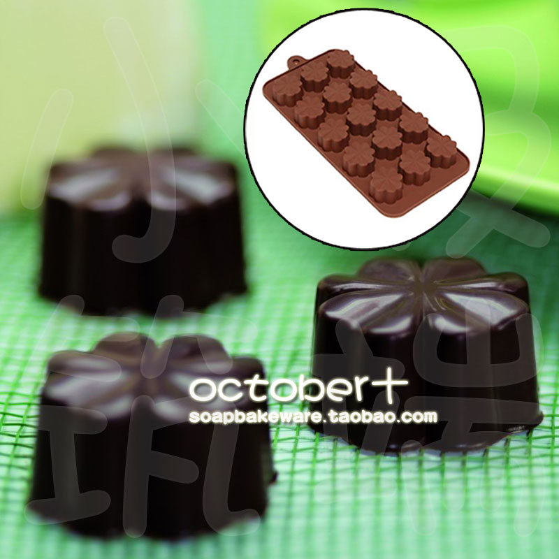 simple flower Chocolate Silicon四叶草硅胶模蛋糕巧克力饼干模