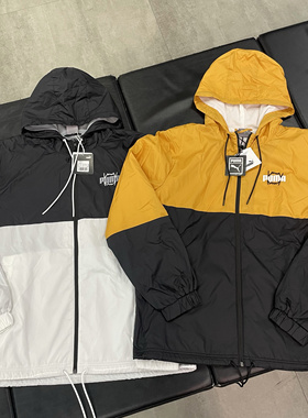 PUMA WINDBREAKER男加绒保暖防风连帽运动速干外套梭织夹克532208
