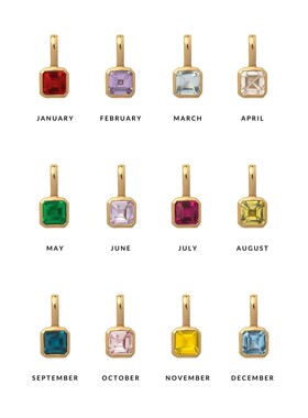 diy12生辰吊坠炉内石方形自由18k简约真金真空电镀钛钢吊坠几何