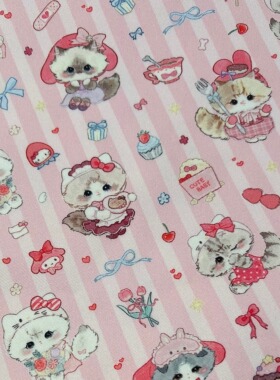 独家版权 惹人怜爱猫咪  全棉细帆 手工DIY 面料
