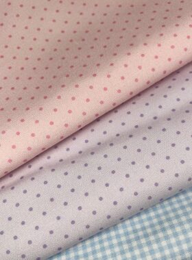 波点格子 全棉8安帆布 手工DIY  面料