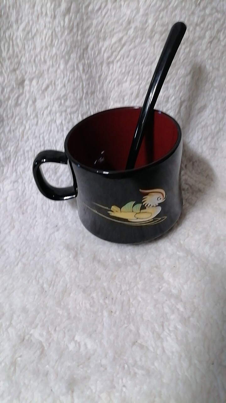 清货进口莳绘金漆器茶杈咖啡杯