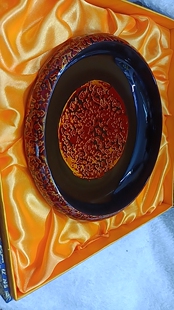 福州传统工艺品脱胎漆器果盘摆件彩绘肌理菠萝器犀皮漆果子钵240