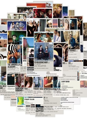 64张海报型经典电影贴纸行李箱摩托车拉杆箱笔记本防水贴画手机贴